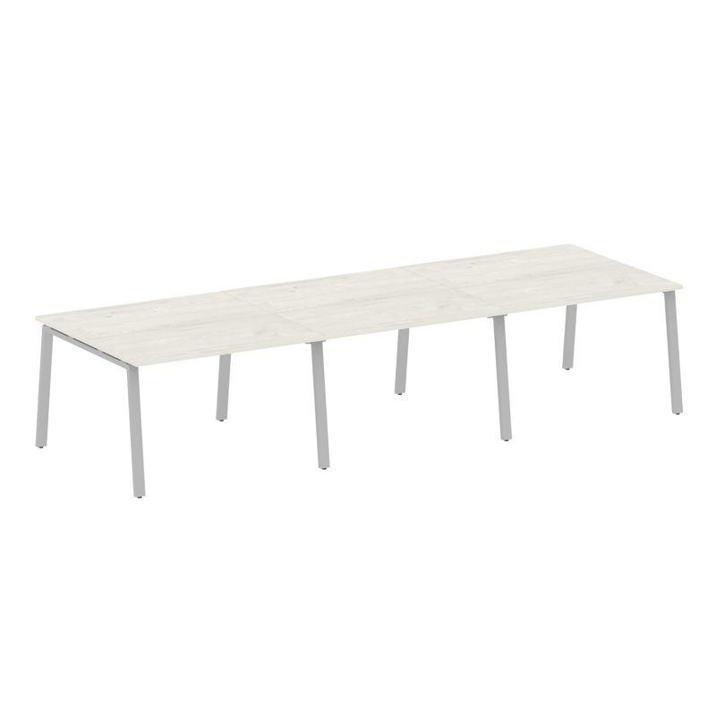 Metal System Переговорный стол (3 столешницы) на А-образном м/к БА.ПРГ-3.2 Дуб Наварра/Металл Серый