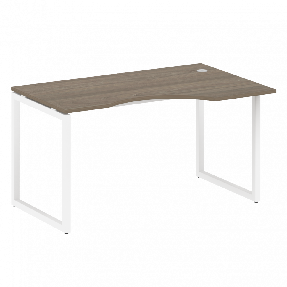 Metal System Quattro Стол криволинейный правый на О-образном м/к 40БО.СА-2 (R) Вяз Благородный/Метал