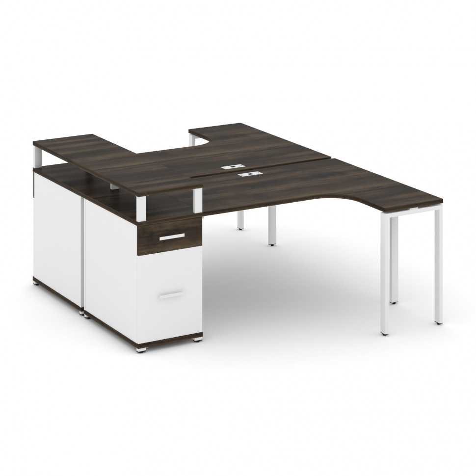 Concept Рабочая станция CN.DSA-407 W Дуб Мали/Белый Бриллиант/Металл Белый 1800*1180*917