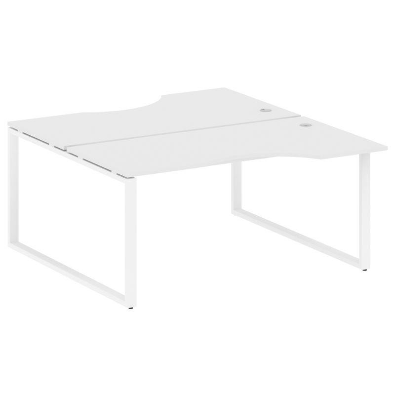 Metal System Рабочая станция криволинейная на О-образном м/к БО.РАС-СА-2.1 Белый/Металл Белый 1600*1