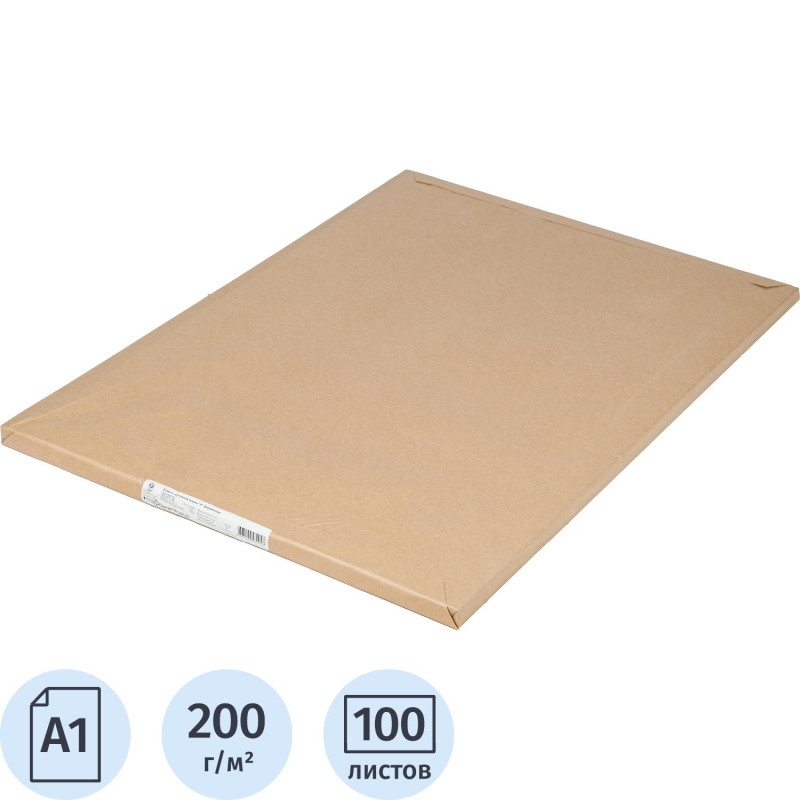 Ватман бумага чертежная Гознак А1 (пачка 100л. 610х860 мм, 200г/кв.м, 91%) Ватман бумага чертежная Гознак А1 (пачка 100л. 610х860 мм, 200г/кв.м, 91%)