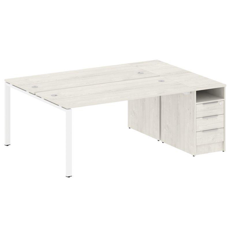 Metal System Рабочая станция с тумбой на П-образном м/к БП.РС-СТП-2.4 Дуб Наварра/Металл Белый 2012* Metal System Рабочая станция с тумбой на П-образном м/к БП.РС-СТП-2.4 Дуб Наварра/Металл Белый 2012*