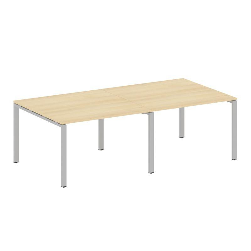 Metal System Переговорный стол (2 столешницы) на П-образном м/к БП.ПРГ-2.2 Акация Лорка/Металл Серый Metal System Переговорный стол (2 столешницы) на П-образном м/к БП.ПРГ-2.2 Акация Лорка/Металл Серый