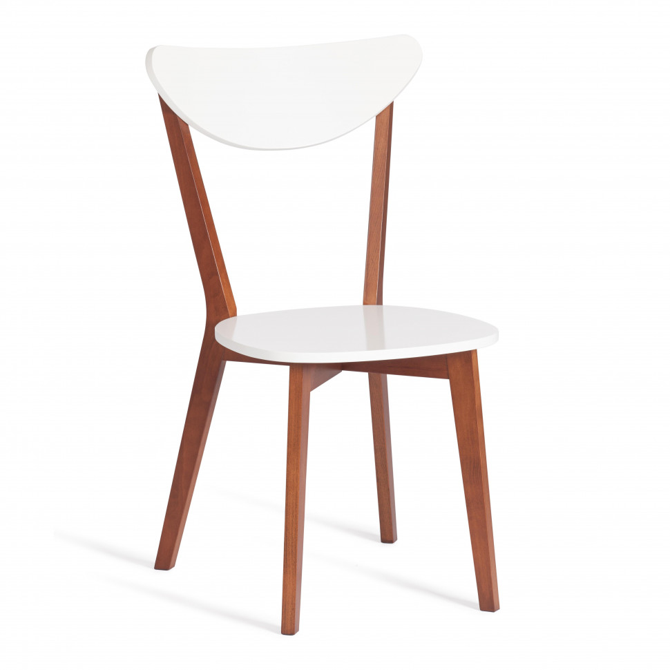 Стул жесткое сиденье MAXI (Макси) / 1 шт. в упаковке каркас бук, сиденье, спинка - мдф, 86 х 48.5 х 54.5 см, Белый + Коричневый