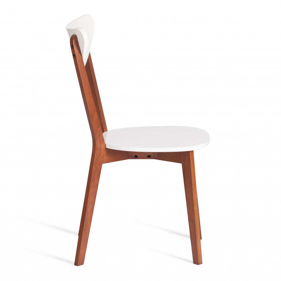 Стул жесткое сиденье MAXI (Макси) / 1 шт. в упаковке каркас бук, сиденье, спинка - мдф, 86 х 48.5 х 54.5 см, Белый + Коричневый