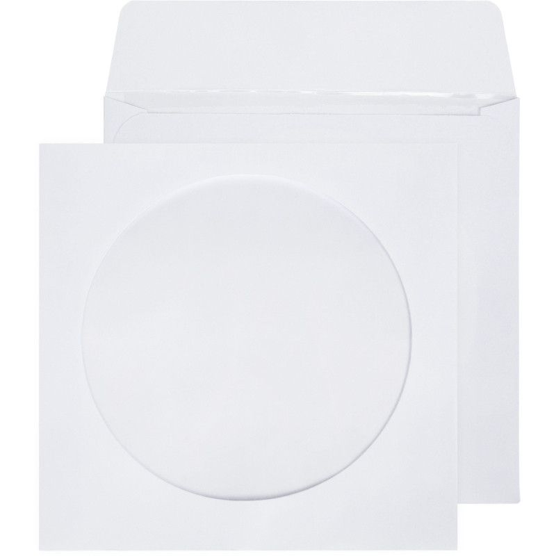 Конверт Белый CD декстрин 125х125 окно d100мм 25шт/уп/4573