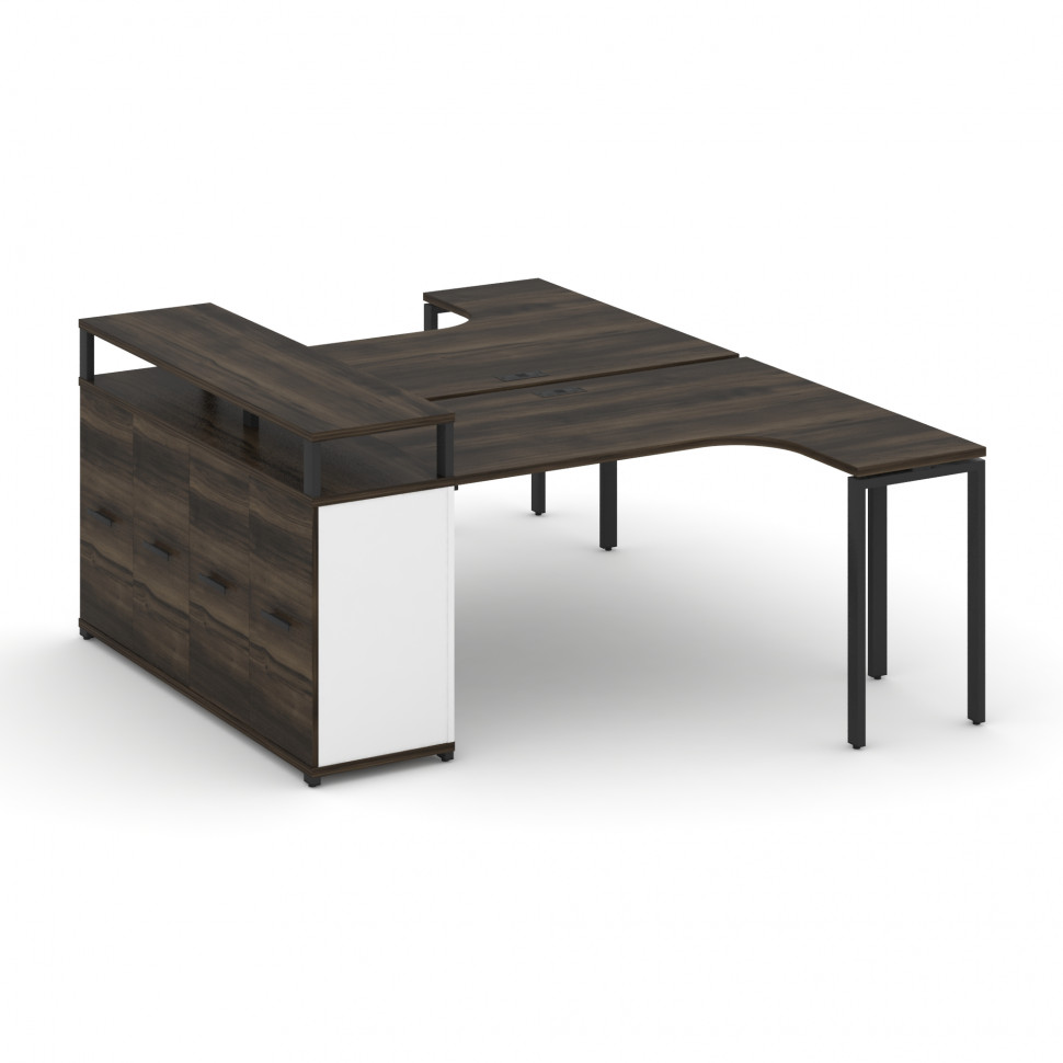 Concept Рабочая станция с опорным распаш. шкафом с верх. горизонтом CN.DSA-211 B Дуб Мали/Белый Брил