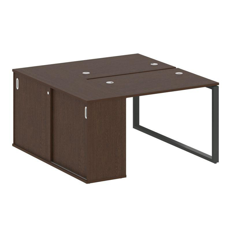 Metal System Рабочая станция с шкафом-купе на О-образном м/к БО.РС-СШК-1.1 Т Венге Цаво/Металл Антра
