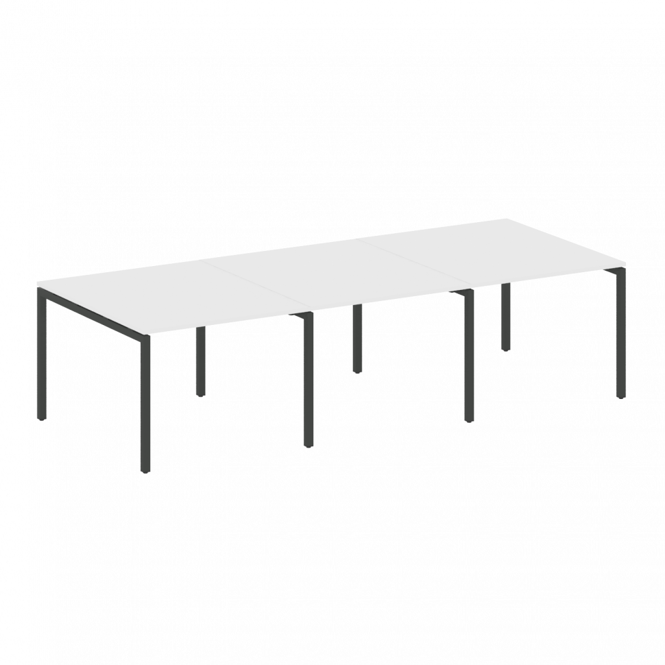 Metal System Quattro Переговорный стол (3 столешницы) на П-оразном м/к 40БП.ПРГ-3.1 Белый/Металл Ант