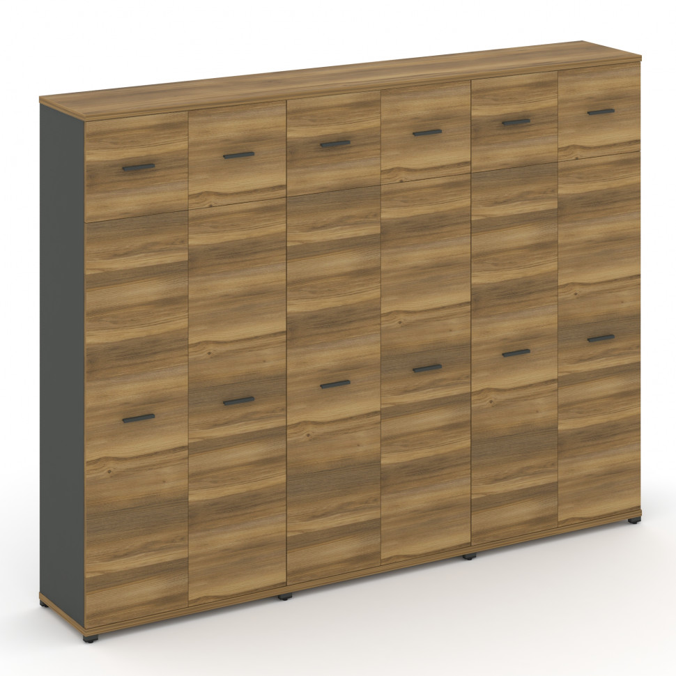 Concept Шкаф 3 широкие секции, 5 ниш CN.STS-537 A Сандал Янтарный/Антрацит/Металл Антрацит 2500*420*