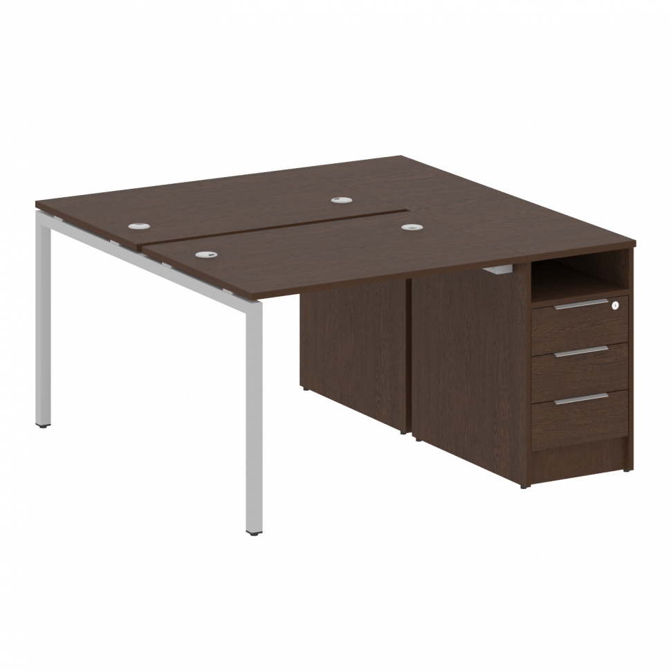 Metal System Quattro Рабочая станция с тумбой на П-образном м/к 40БП.РС-СТП-2.1 Венге Цаво/Металл Се Metal System Quattro Рабочая станция с тумбой на П-образном м/к 40БП.РС-СТП-2.1 Венге Цаво/Металл Се