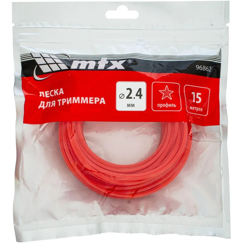 Леска для триммера MTX звезда 2,4 мм х 15 м (96862)