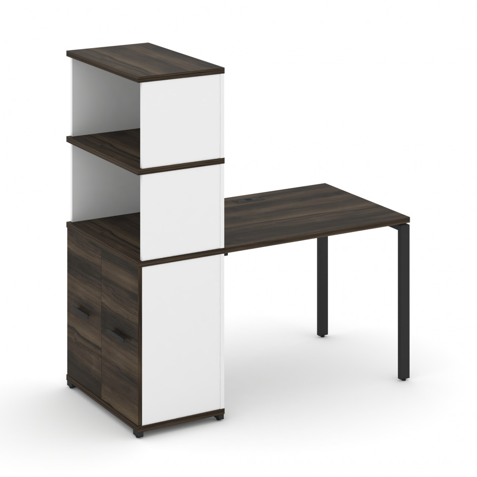 Concept Стол рабочий с опорным распаш. шкафом с надставкой выс. CN.SP-229 B Дуб Мали/Белый Бриллиант Concept Стол рабочий с опорным распаш. шкафом с надставкой выс. CN.SP-229 B Дуб Мали/Белый Бриллиант