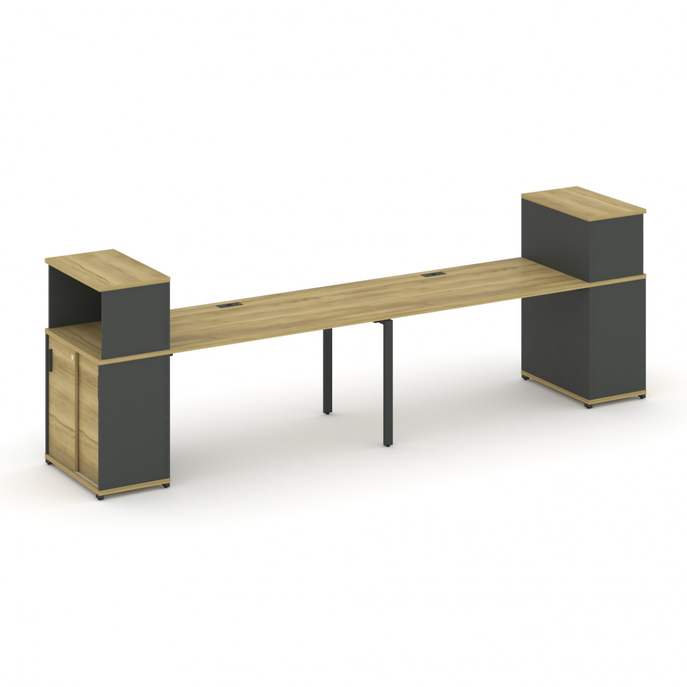 Concept Рабочая станция с опорными шкафом-купе с надставкой низ. CN.ORS-240 A Дуб Винченцо/Антрацит/