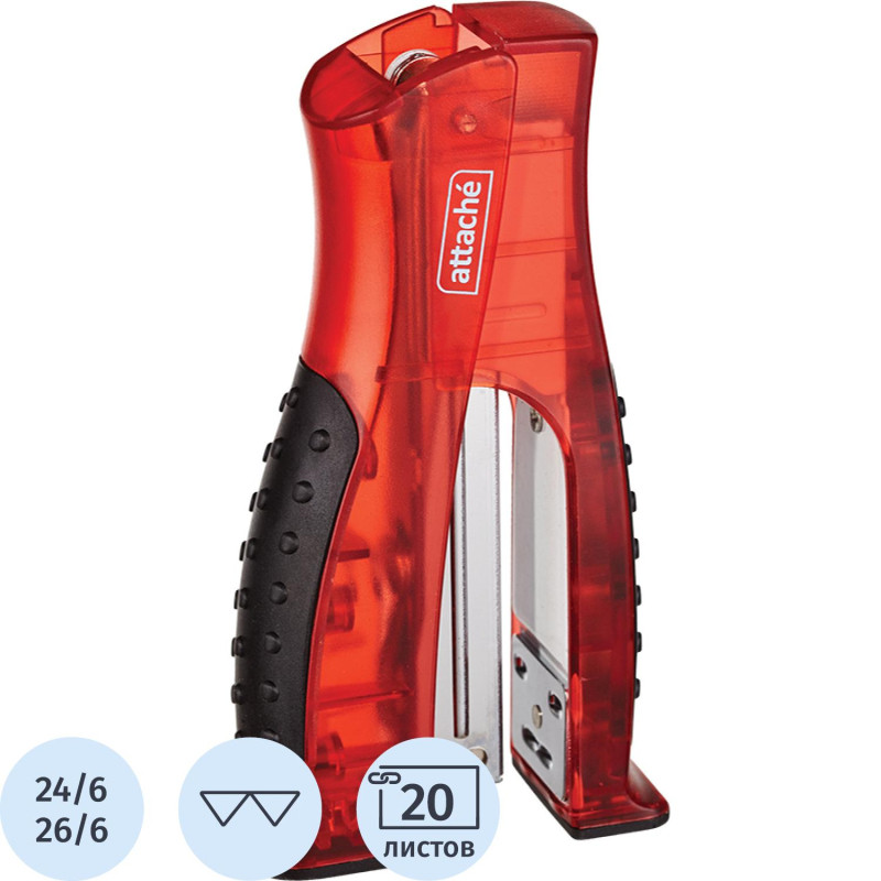 Степлер ATTACHE 8918 (N24/6&amp;26/6) до 20 лист. вертикальный красный