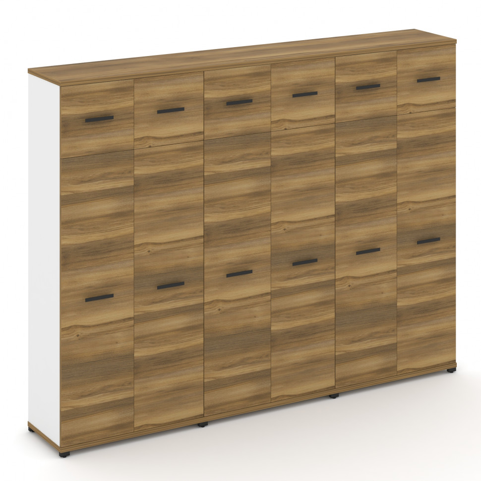 Concept Шкаф 3 широкие секции, 5 ниш CN.STS-537 B Сандал Янтарный/Белый Бриллиант/Металл Черный 2500