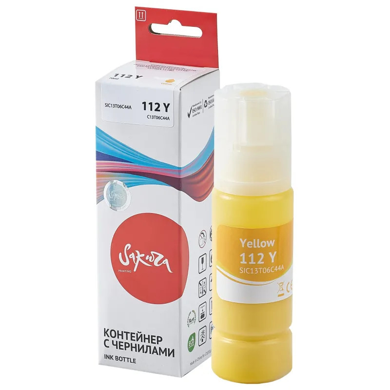 Чернила Sakura C13T06C44A 112 Y жел.70мл.для Epson L6460/L6570/L6580