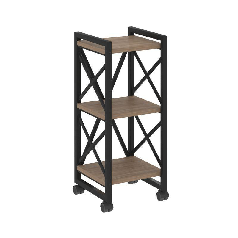 Loft Стеллаж на колесных опорах-3 полки VR.L-MST.K-3.4 Дуб Аризона/Металл Черный 400*400*968