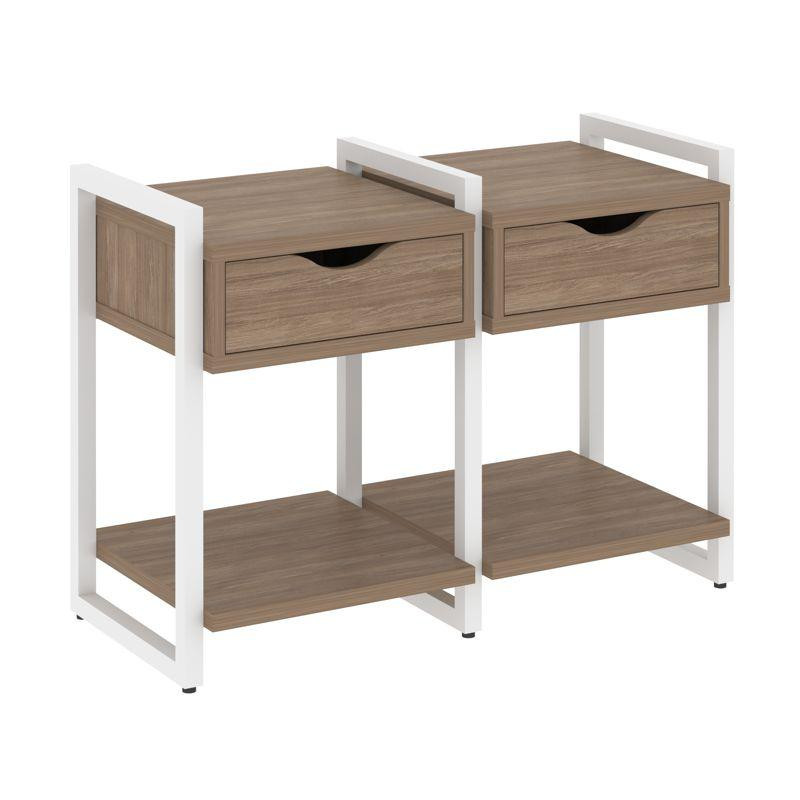 Loft Тумба на регулируемых опорах VR.L-TN-1.O Дуб Аризона/Металл Белый 970*460*719