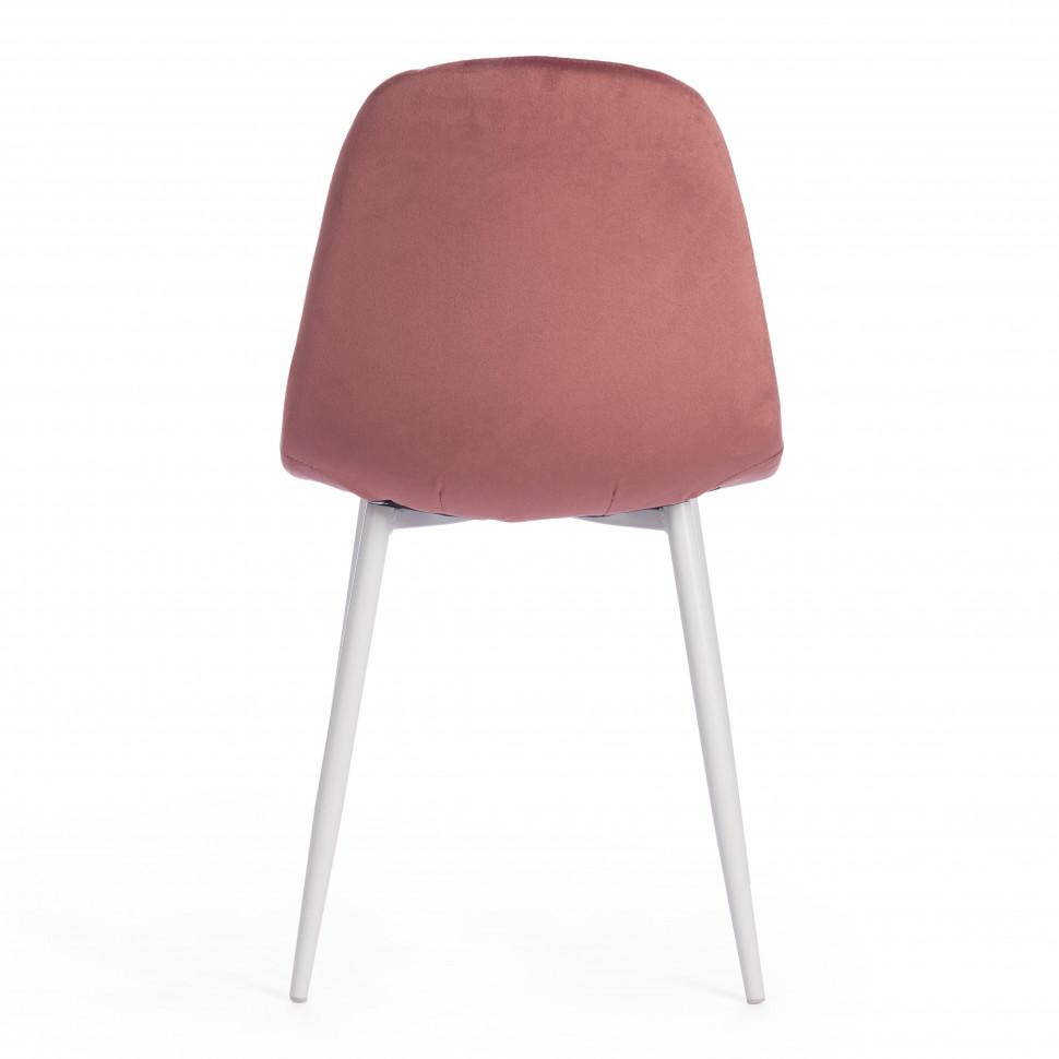 Стул BREEZE (mod. 4724) Велюр/металл , 44 х 53 х 87 см, Coral (коралловый) HLR44 / белый