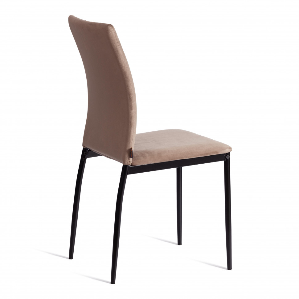 Стул CAPRI (mod. BC565-DC) металл, флок, 43 х 53 х 92 см, Beige (бежевый) HLR8 / черный