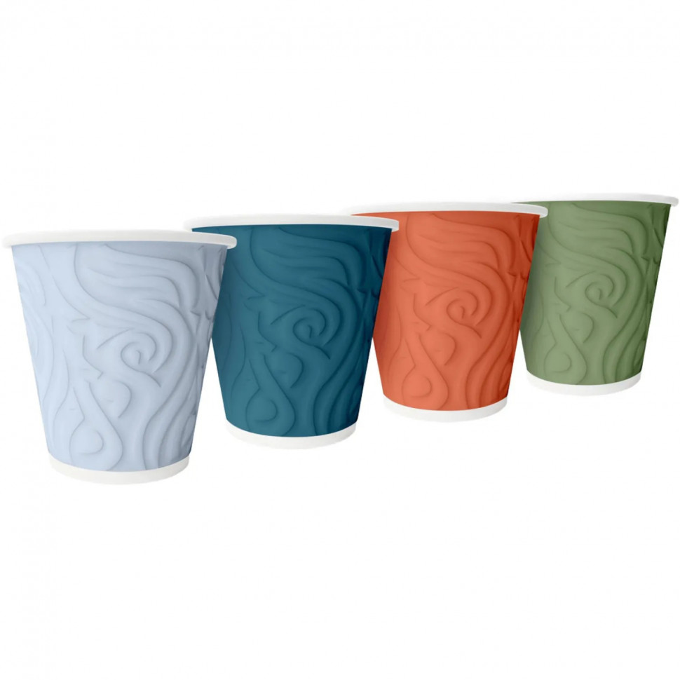 Стакан одноразовый бум 2-сл d-90мм 300мл Узоры 40шт/уп NDW12