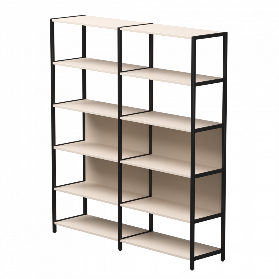 Набор стеллажных систем №6 Everprof EVO (ЭВО) 1635x385x1840 Кашемир/Черный