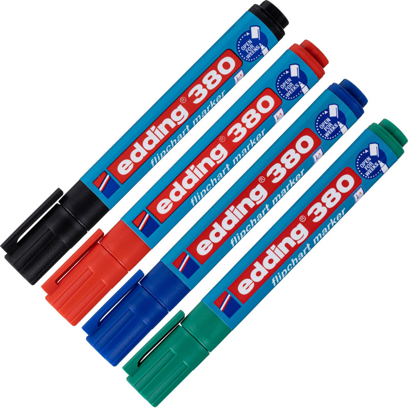 Набор маркеров для флипчартов EDDING E-380/4S 1,5-3мм, кругл 4цвета