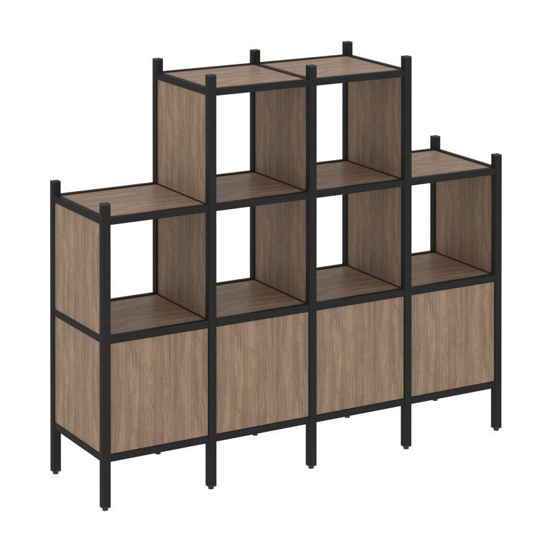 Loft Прямой стеллаж VR.L-16 Дуб Аризона/Металл Черный 1694*446*1458 Loft Прямой стеллаж VR.L-16 Дуб Аризона/Металл Черный 1694*446*1458