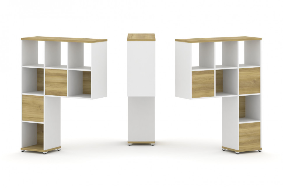 Concept Надставка высокая CN.DNV-003 Дуб Винченцо/Белый Бриллиант/Металл Белый 1099*350*1486