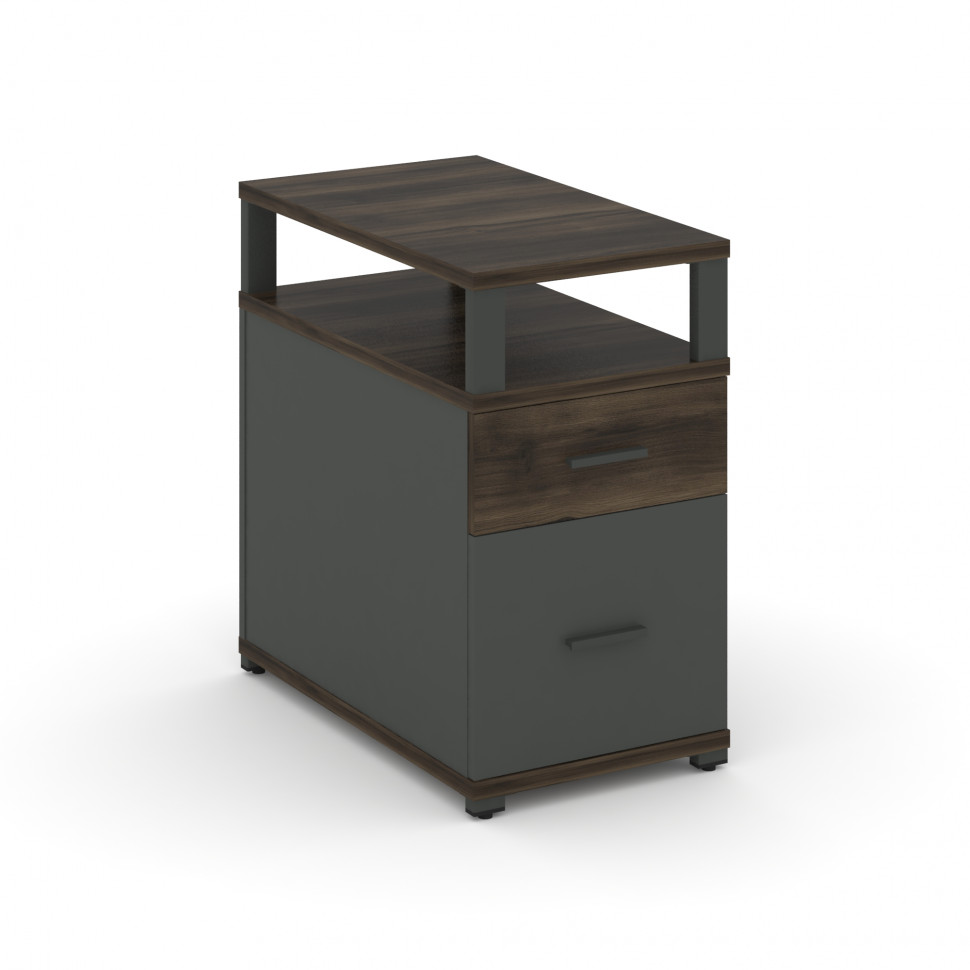 Concept Тумба приставная 1 ящ.+1 распаш. фасад с надставкой CN.TGP-002 A Дуб Мали/Антрацит/Металл Ан