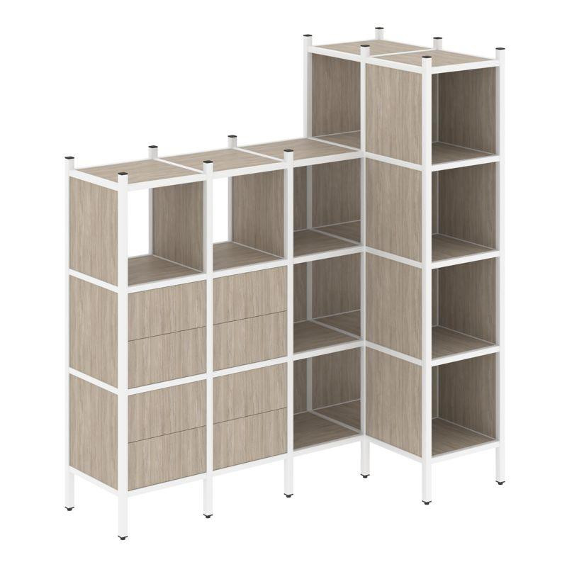 Loft Угловой внутренний стеллаж VR.L-47 Дуб Аттик/Металл Белый 1694*862*1869 Loft Угловой внутренний стеллаж VR.L-47 Дуб Аттик/Металл Белый 1694*862*1869