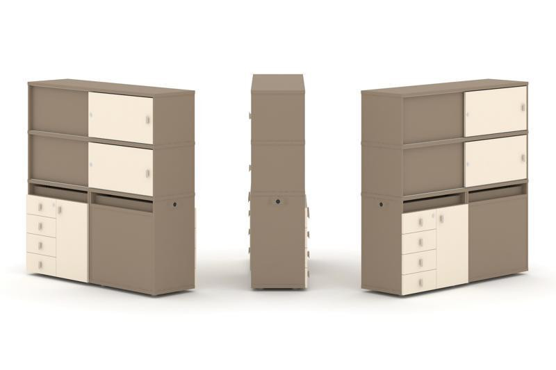 Estetica Набор №24. Тумба двойная+высокая надставка ES.NB.2V-24 Латте/Сатин 1500*410*1520 Estetica Набор №24. Тумба двойная+высокая надставка ES.NB.2V-24 Латте/Сатин 1500*410*1520