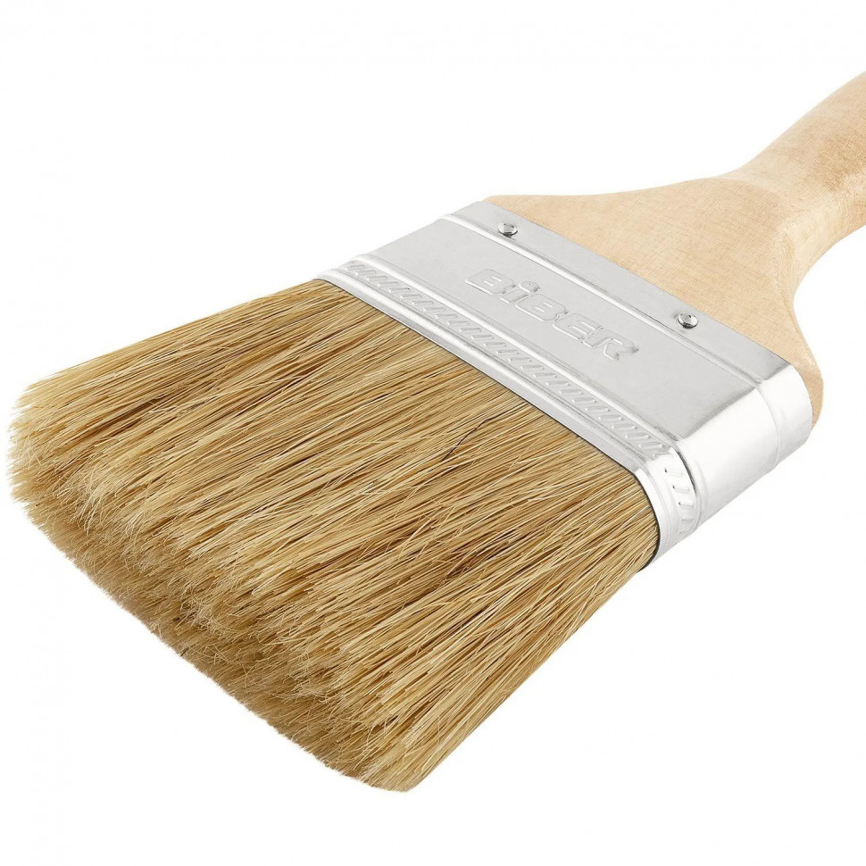 Кисть флейцевая БИБЕР 31136 Суприм натуральная щетина, 75 мм СПб