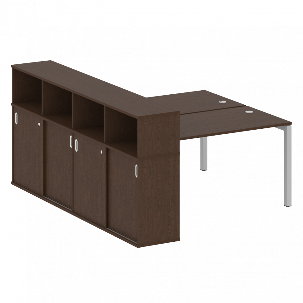 Metal System Quattro Рабочая станция с шкафом-купе на П-образном м/к 50БП.РС-СШК-4.3 Т Венге Цаво/Ме Metal System Quattro Рабочая станция с шкафом-купе на П-образном м/к 50БП.РС-СШК-4.3 Т Венге Цаво/Ме