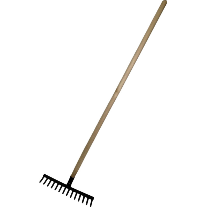 Грабли прямые 14 зубьев сталь 36 см деревянный черенок 120 см