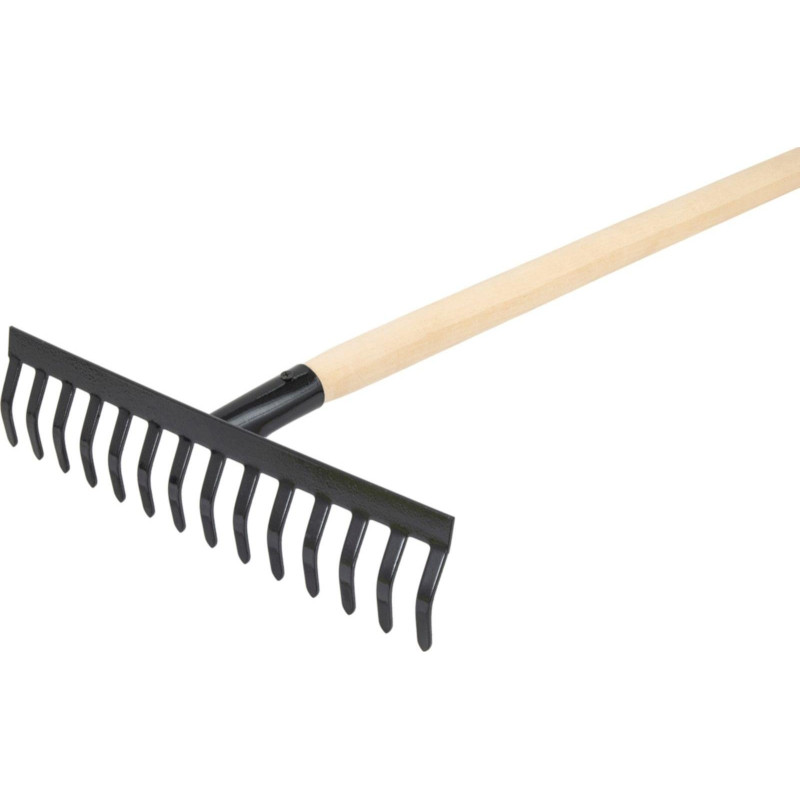 Грабли прямые 14 зубьев сталь 36 см деревянный черенок 120 см