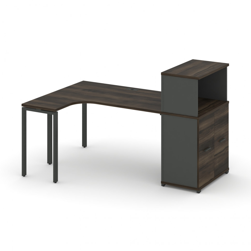 Concept Стол эргономичный с опорным распаш. шкафом с надставкой низ. CN.SA-214(L) A Дуб Мали/Антрац Concept Стол эргономичный с опорным распаш. шкафом с надставкой низ. CN.SA-214(L) A Дуб Мали/Антрац