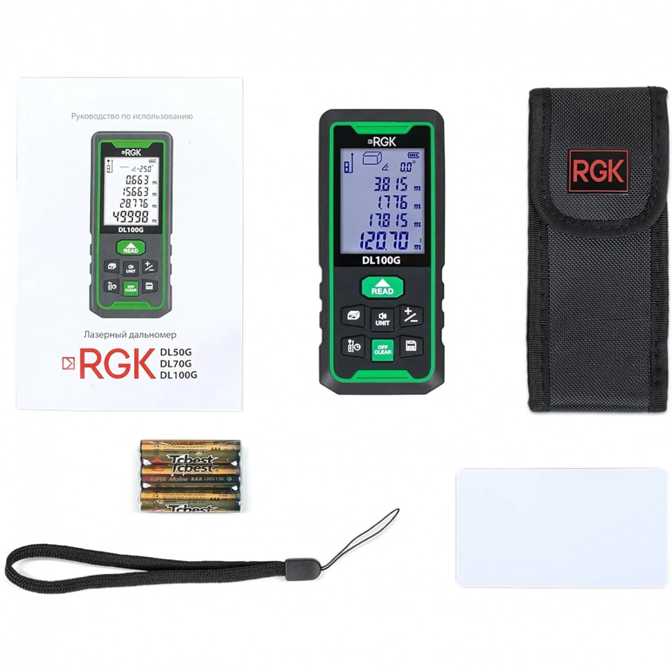 Дальномер лазерный с угломером RGK DL100G (778190)