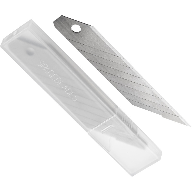 Лезвие для ножей запасное TOPFORT 18мм сегм.,сталь,30град,10шт/уп
