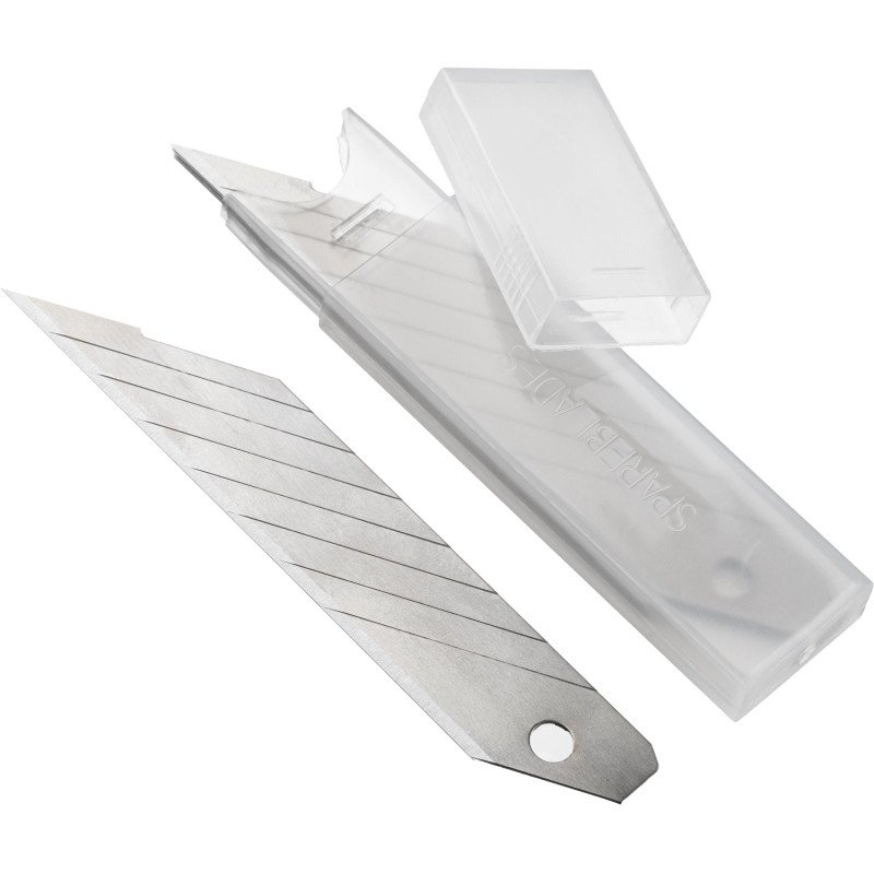 Лезвие для ножей запасное TOPFORT 18мм сегм.,сталь,30град,10шт/уп