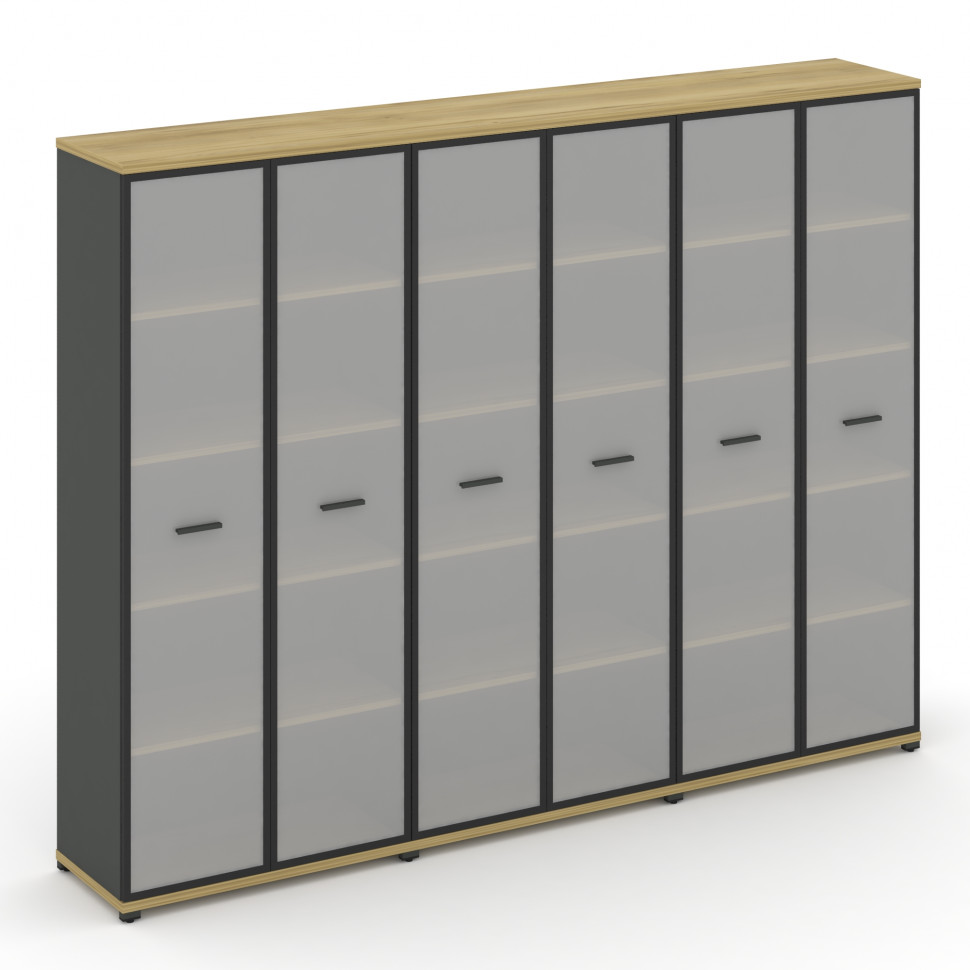 Concept Шкаф 3 широкие секции, 5 ниш CN.STS-538 RMB A Дуб Винченцо/Антрацит/Металл Антрацит/Сатин 25