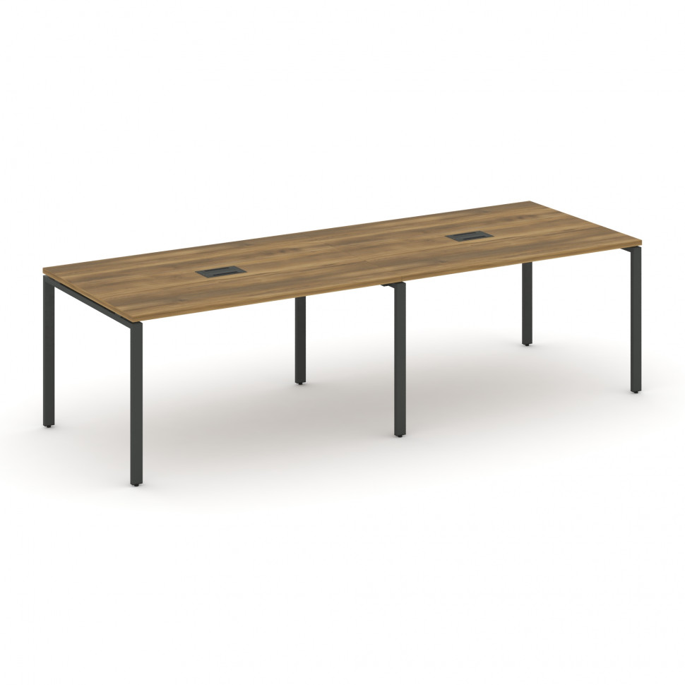 Concept Стол переговорный (2 столешницы) CN.PRG-021 Сандал Янтарный/Металл Антрацит 1960*980*750