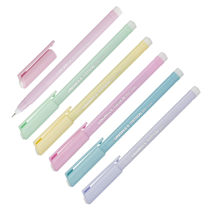 Ручка шариковая неавтомат. Unomax Tritron 2x д/ш0,5мм,л.0,3мм син,асс