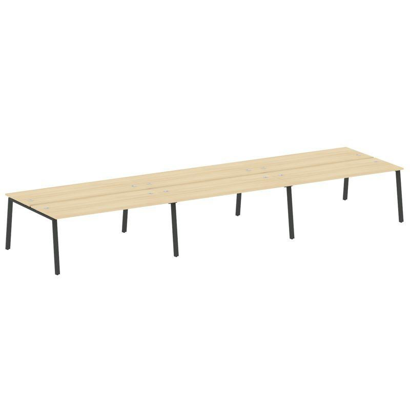 Metal System Рабочая станция на 6 мест на А-образном м/к БА.СМ-6.5 Акация Лорка/Металл Антрацит 5400