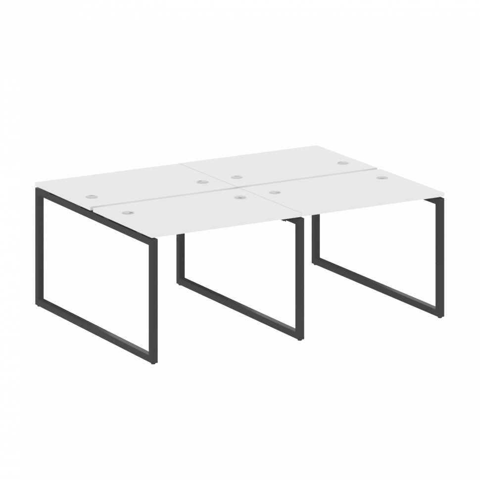 Metal System Quattro Рабочая станция на 4 места на О-образном м/к 40БО.СМ-4.1 Белый/Металл Антрацит