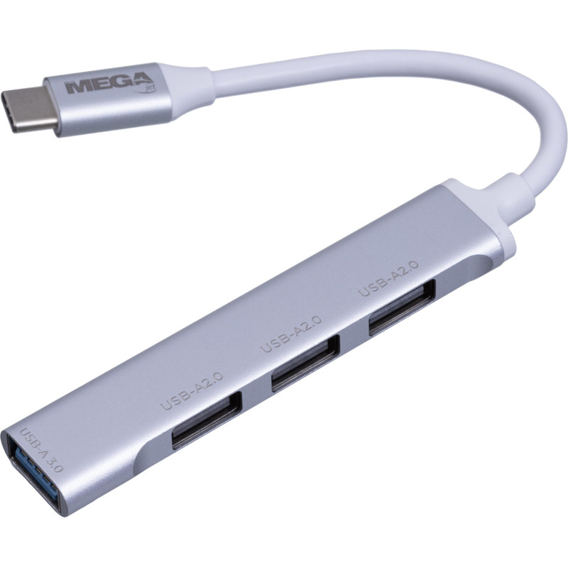 Разветвитель USB ProMega Jet HS001 USB3.0x1/USB 2.0x3/серебристый