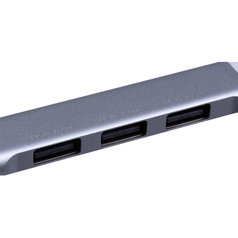 Разветвитель USB ProMega Jet HS001 USB3.0x1/USB 2.0x3/серебристый