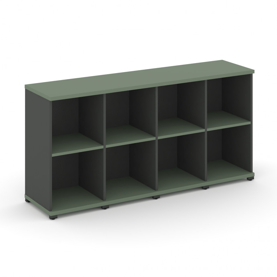 Concept Стеллаж 4 узкие секции, 2 ниши CN.STU-240 Кобо/Антрацит/Металл Антрацит 1668*420*818