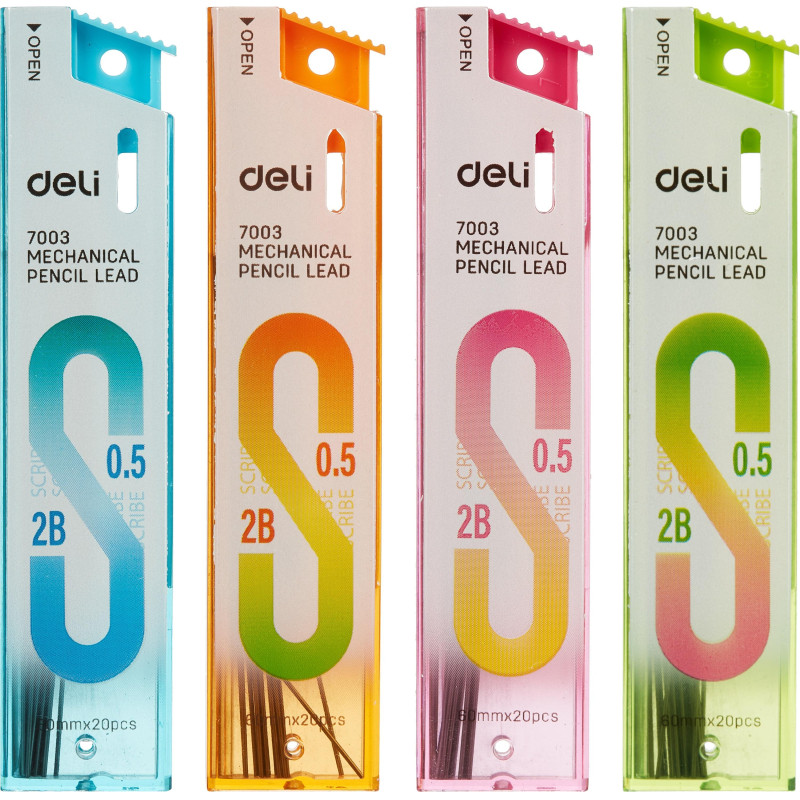 Стержень микрографический Deli, 0,5 мм 2B, упаковка в ассортименте, 20 шт Стержень микрографический Deli, 0,5 мм 2B, упаковка в ассортименте, 20 шт